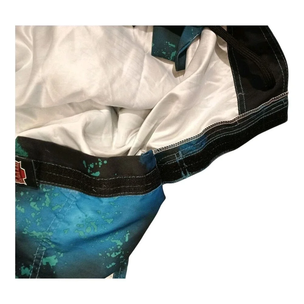 Elite MMA Men's XL Swim Trunks Blue Cobra Striking Muay Thai Boxing jiu-jitsu